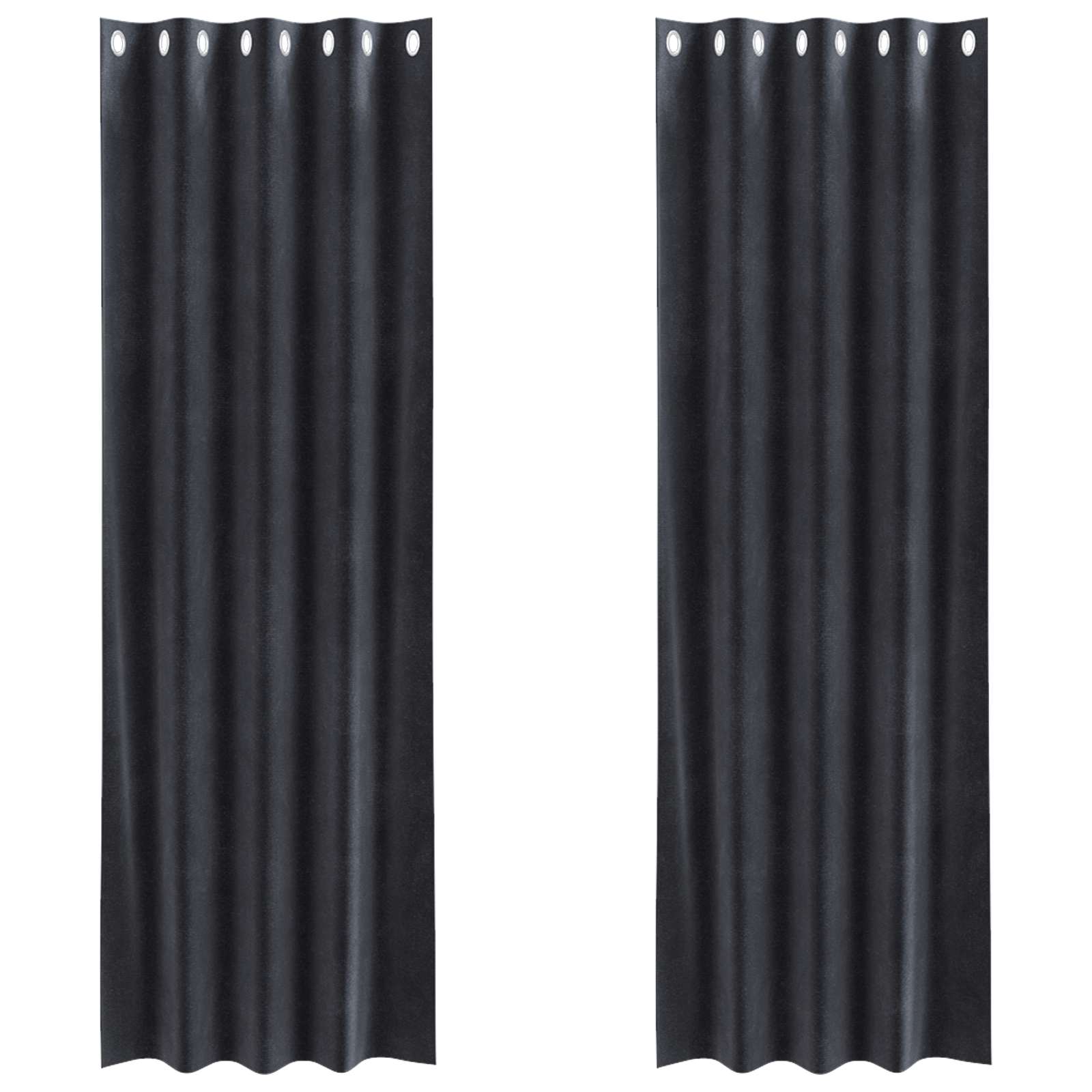 Tende oscuranti 2 pcs Grigio scuro 140 x 245 cm Velluto | homemem39