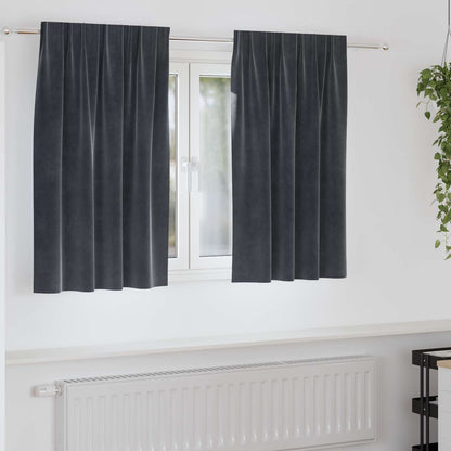 Tende oscuranti 2 pcs Grigio scuro 140 x 140 cm Velluto