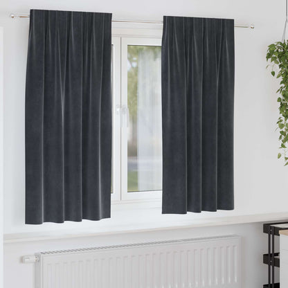 Tende oscuranti 2 pcs Grigio scuro 140 x 175 cm Velluto | homemem39