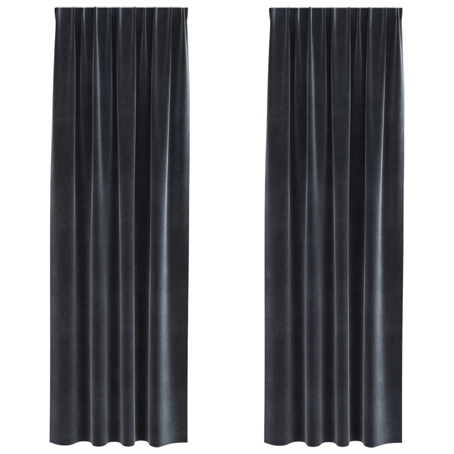 Tende oscuranti 2 pcs Grigio scuro 140 x 225 cm Velluto | homemem39
