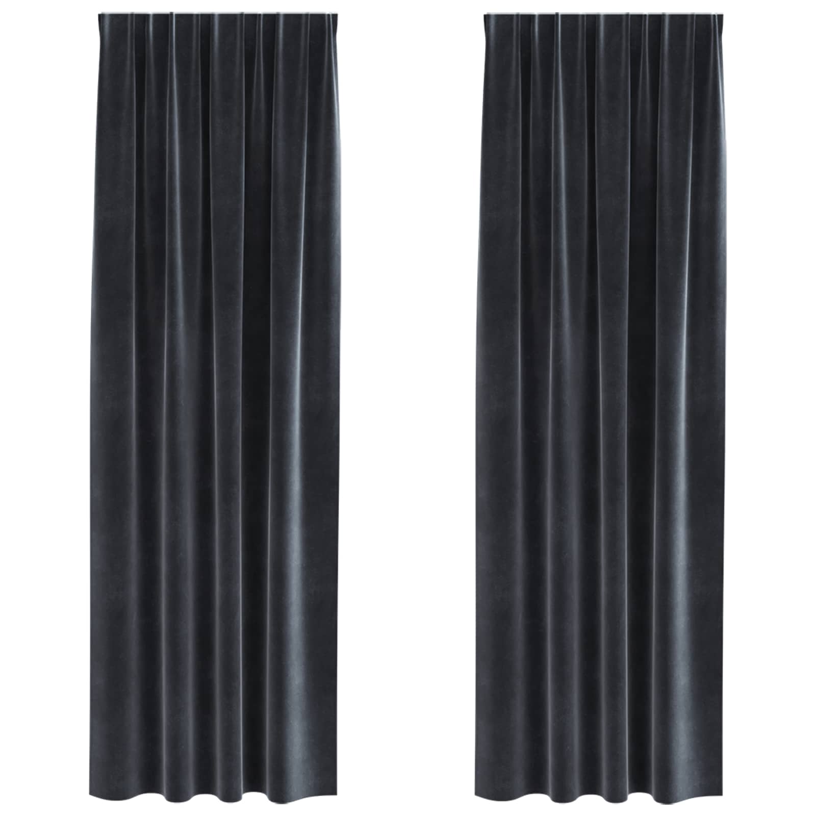 Tende oscuranti 2 pcs Grigio scuro 140 x 225 cm Velluto | homemem39