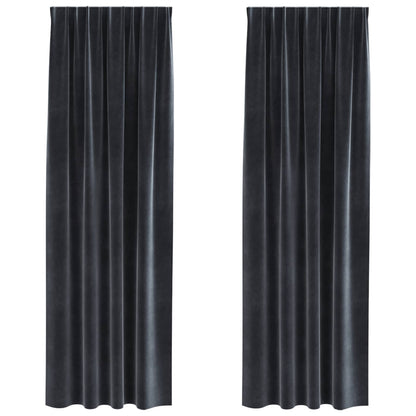 Tende oscuranti 2 pcs Grigio scuro 140 x 225 cm Velluto | homemem39