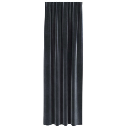 Tende oscuranti 2 pcs Grigio scuro 140 x 225 cm Velluto | homemem39