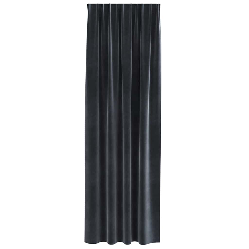 Tende oscuranti 2 pcs Grigio scuro 140 x 245 cm Velluto | homemem39