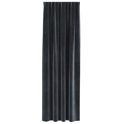 Tende oscuranti 2 pcs Grigio scuro 140 x 245 cm Velluto | homemem39