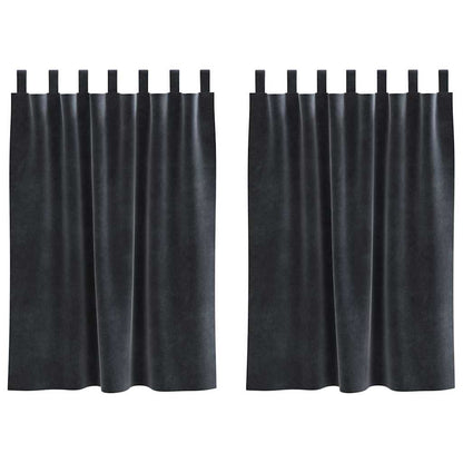 Tende oscuranti 2 pcs Grigio scuro 140 x 140 cm Velluto | homemem39
