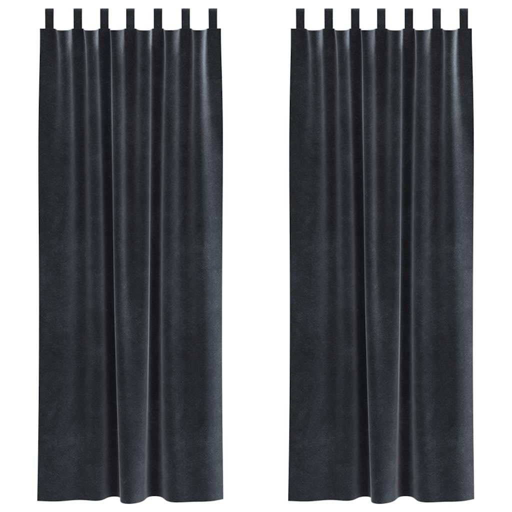 Tende oscuranti 2 pcs Grigio scuro 140 x 225 cm Velluto | homemem39
