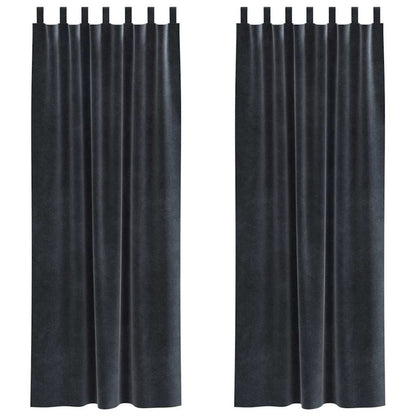 Tende oscuranti 2 pcs Grigio scuro 140 x 225 cm Velluto | homemem39