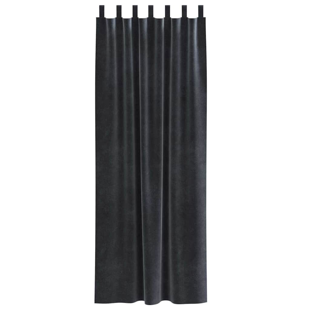 Tende oscuranti 2 pcs Grigio scuro 140 x 245 cm Velluto | homemem39