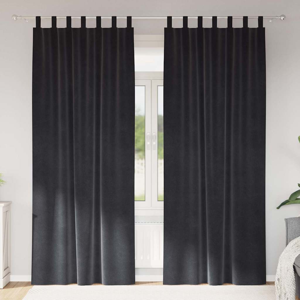 Tende oscuranti 2 pcs Grigio scuro 140 x 260 cm Velluto | homemem39
