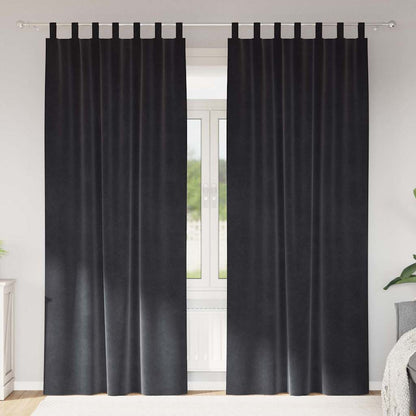 Tende oscuranti 2 pcs Grigio scuro 140 x 260 cm Velluto | homemem39