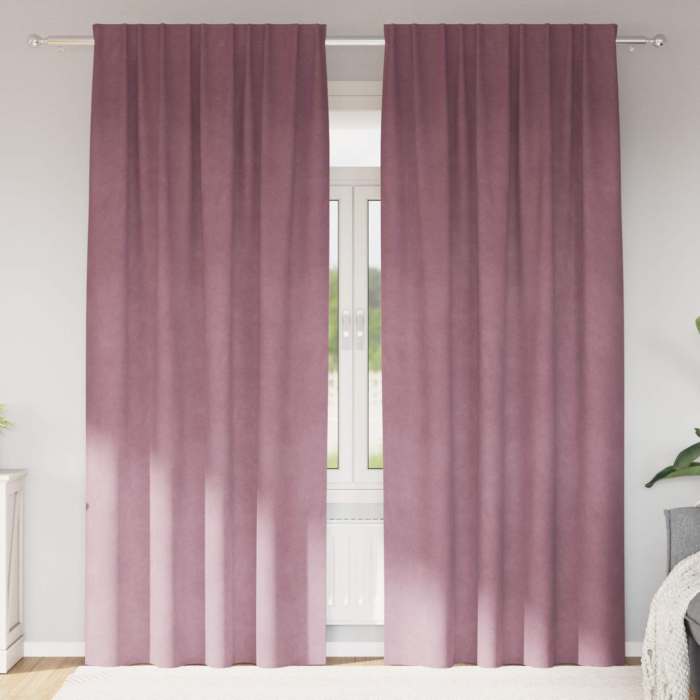 Tende oscuranti 2 pcs Rosa scuro 140 x 245 cm Velluto