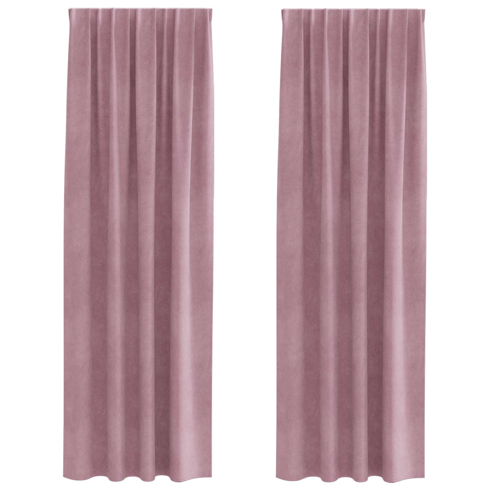 Tende oscuranti 2 pcs Rosa scuro 140 x 245 cm Velluto | homemem39