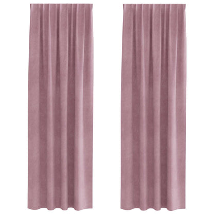 Tende oscuranti 2 pcs Rosa scuro 140 x 245 cm Velluto | homemem39