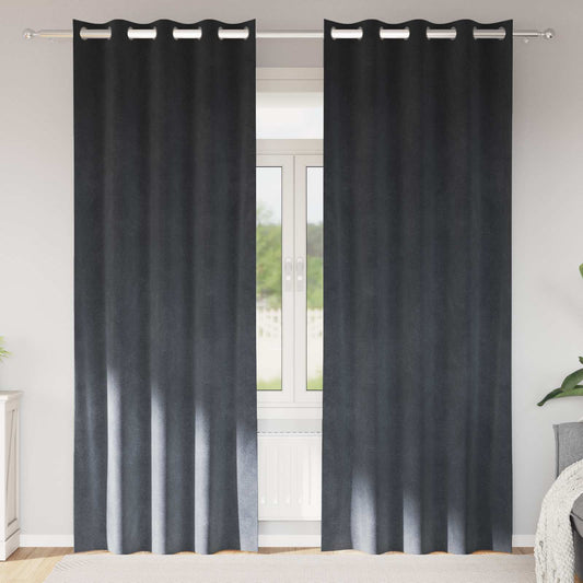 Tende oscuranti 2 pcs Grigio chiaro 140 x 225 cm Velluto