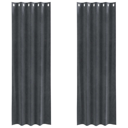 Tende oscuranti 2 pcs Grigio chiaro 140 x 225 cm Velluto | homemem39