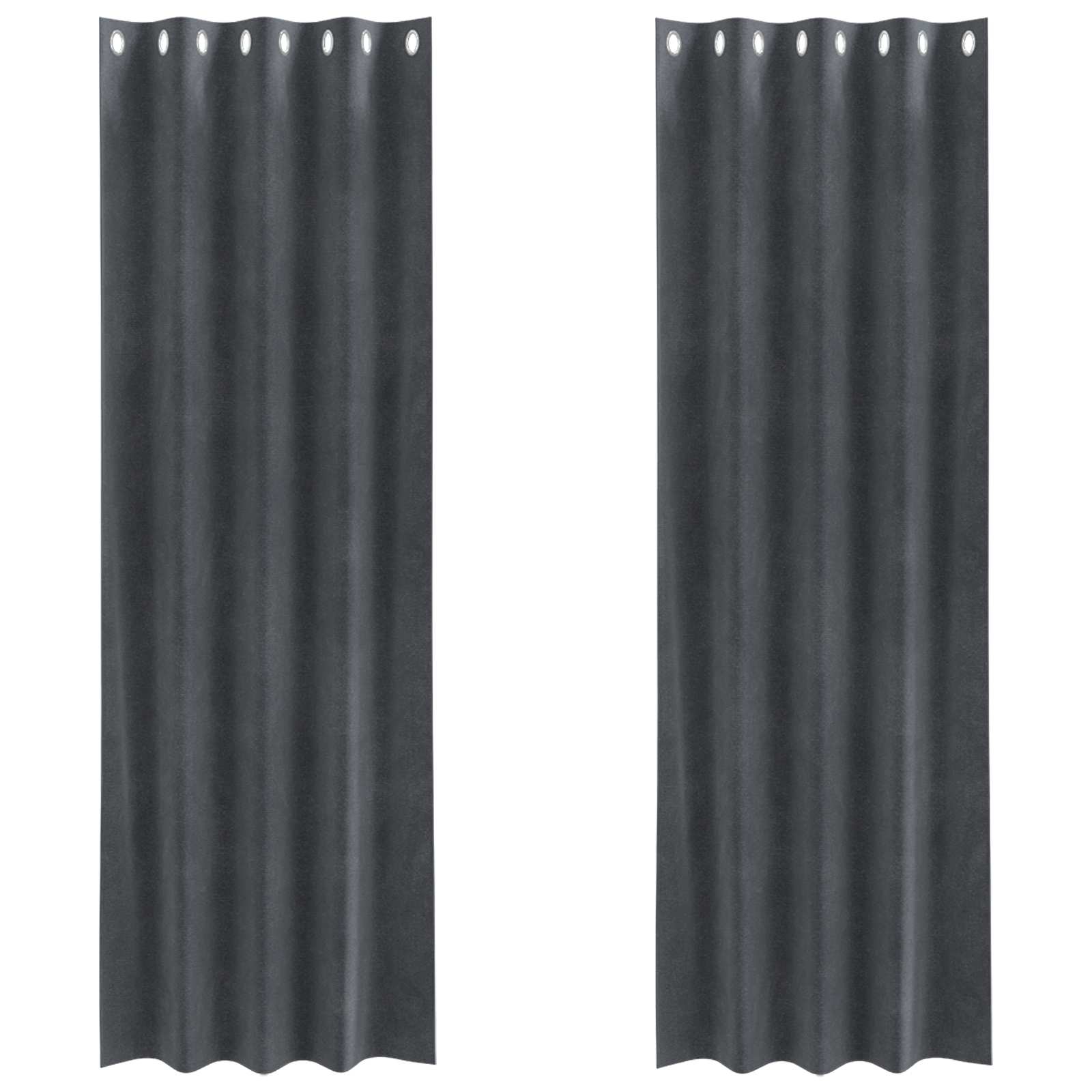 Tende oscuranti 2 pcs Grigio chiaro 140 x 245 cm Velluto | homemem39