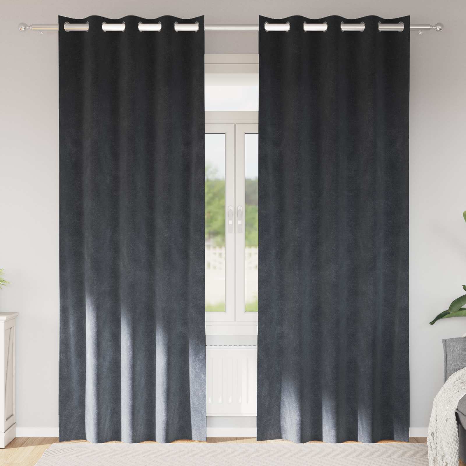 Tende oscuranti 2 pcs Grigio chiaro 140 x 260 cm Velluto | homemem39