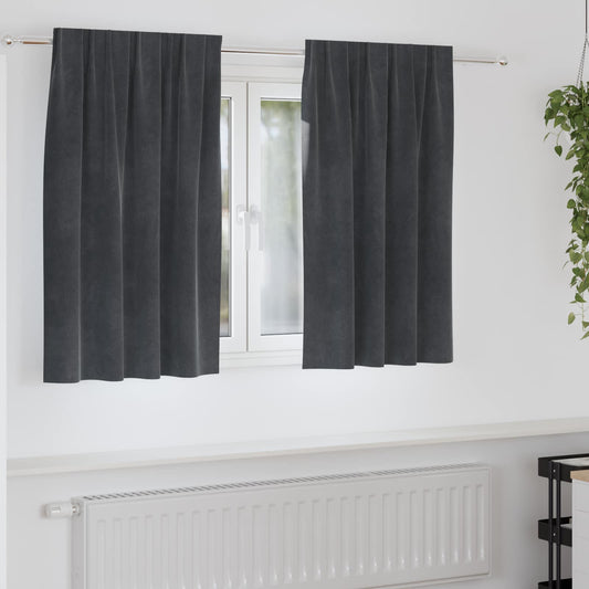 Tende oscuranti 2 pcs Grigio chiaro 140 x 140 cm Velluto