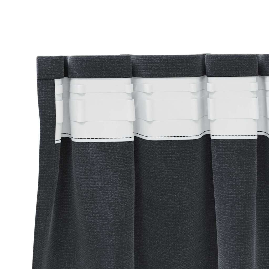 Tende oscuranti 2 pcs Grigio chiaro 140 x 175 cm Velluto | homemem39