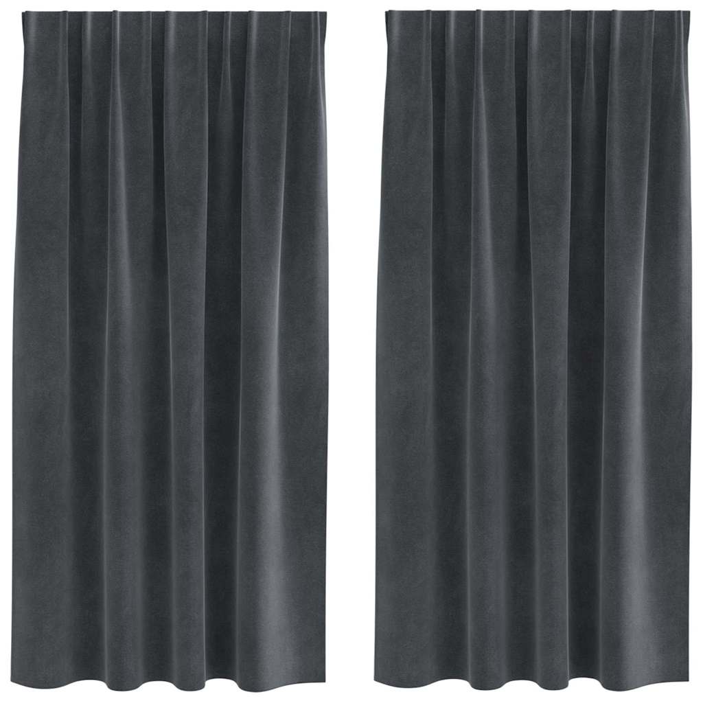 Tende oscuranti 2 pcs Grigio chiaro 140 x 175 cm Velluto | homemem39