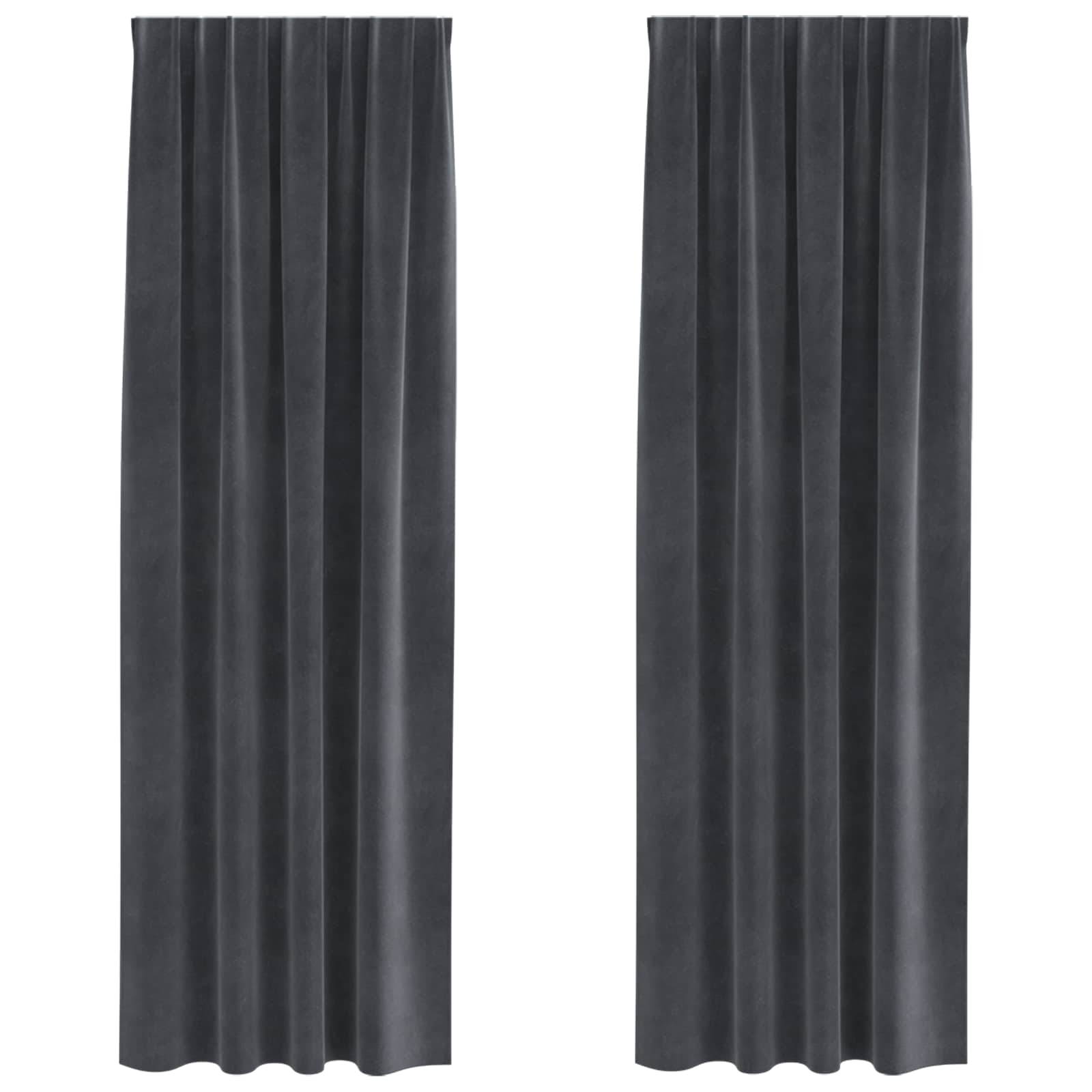 Tende oscuranti 2 pcs Grigio chiaro 140 x 260 cm Velluto | homemem39
