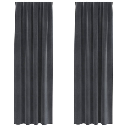 Tende oscuranti 2 pcs Grigio chiaro 140 x 260 cm Velluto | homemem39