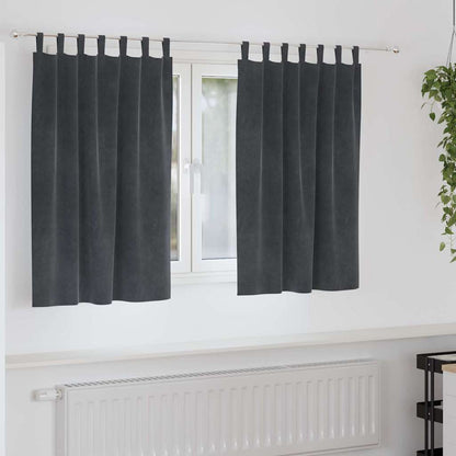 Tende oscuranti 2 pcs Grigio chiaro 140 x 140 cm Velluto
