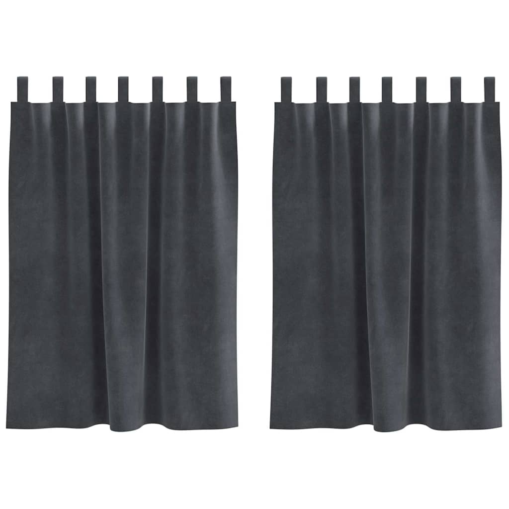 Tende oscuranti 2 pcs Grigio chiaro 140 x 140 cm Velluto | homemem39