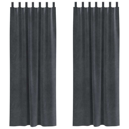 Tende oscuranti 2 pcs Grigio chiaro 140 x 225 cm Velluto | homemem39