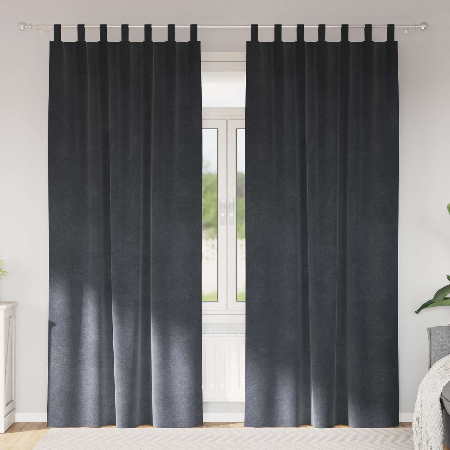 Tende oscuranti 2 pcs Grigio chiaro 140 x 245 cm Velluto | homemem39