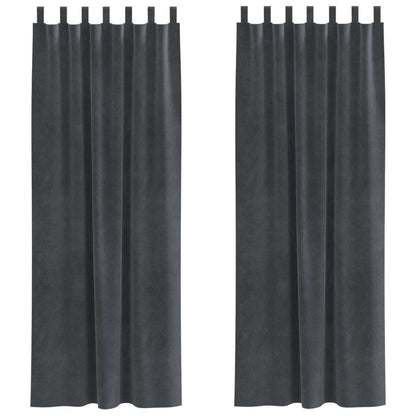Tende oscuranti 2 pcs Grigio chiaro 140 x 245 cm Velluto | homemem39