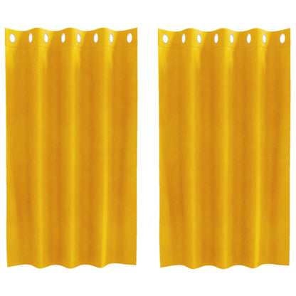 Tende oscuranti 2 pcs Giallo senape 140 x 140 cm Velluto | homemem39