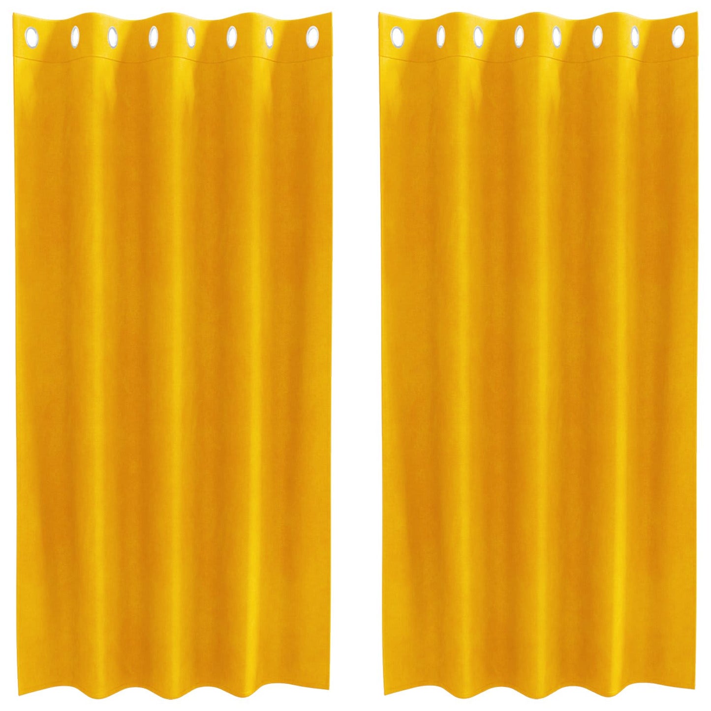 Tende oscuranti 2 pcs Giallo senape 140 x 175 cm Velluto