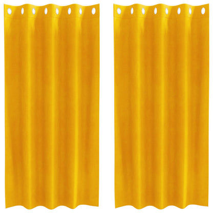 Tende oscuranti 2 pcs Giallo senape 140 x 175 cm Velluto