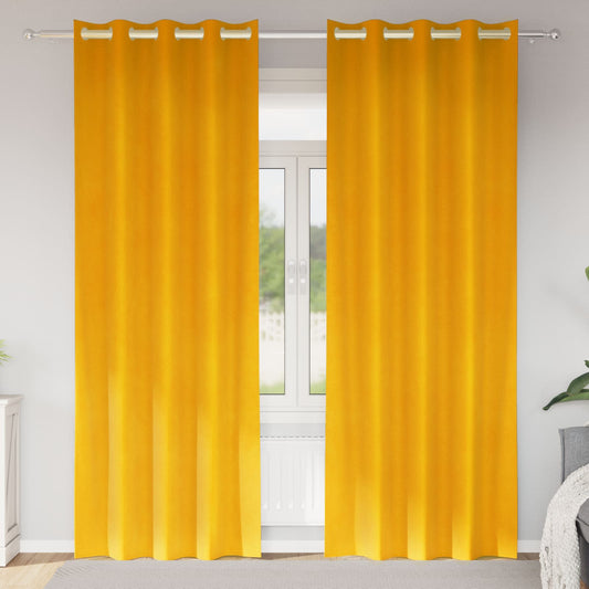 Tende oscuranti 2 pcs Giallo senape 140 x 225 cm Velluto