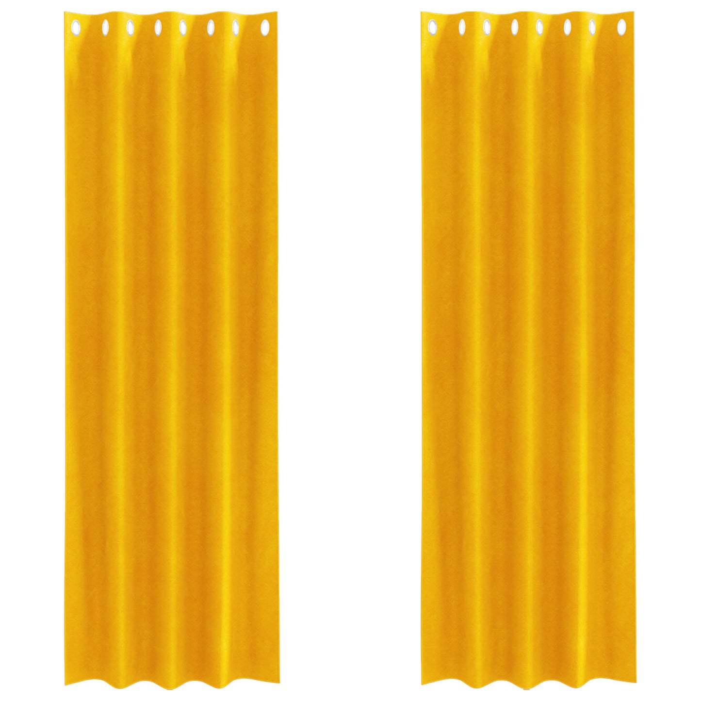 Tende oscuranti 2 pcs Giallo senape 140 x 260 cm Velluto | homemem39