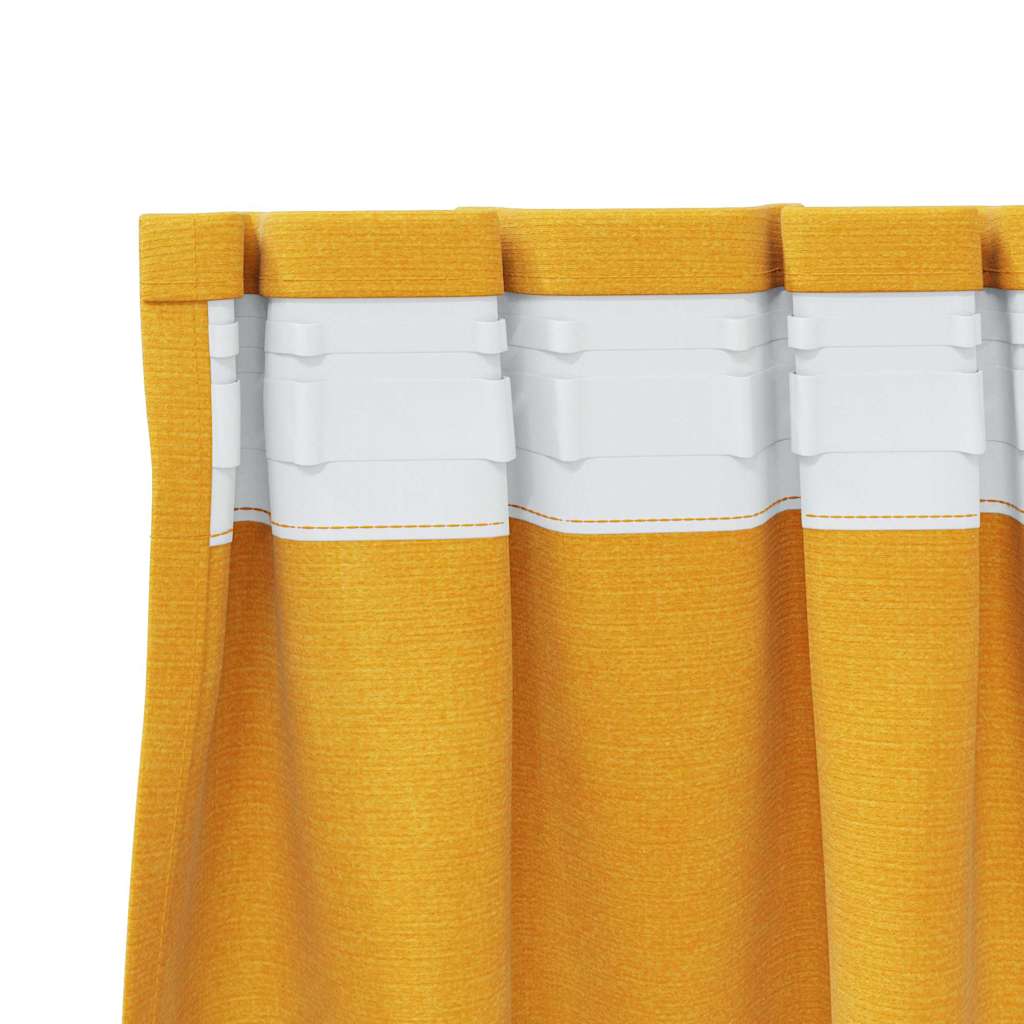 Tende oscuranti 2 pcs Giallo senape 140 x 140 cm Velluto