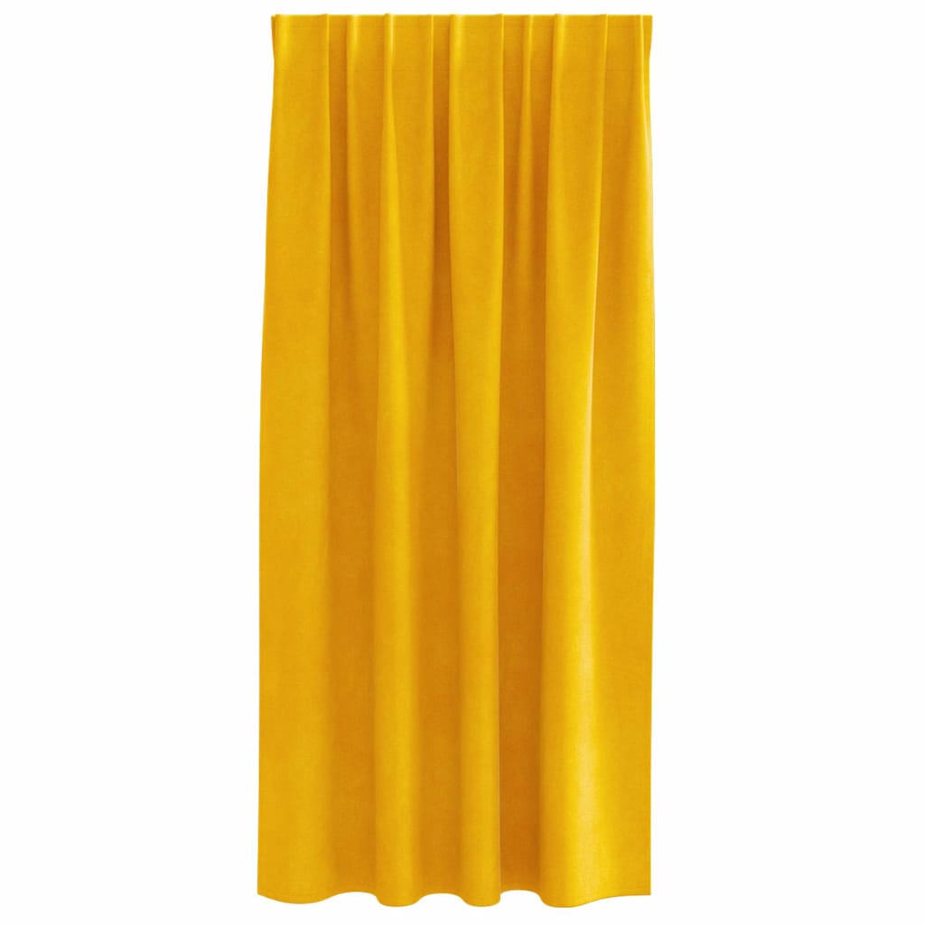 Tende oscuranti 2 pcs Giallo senape 140 x 175 cm Velluto