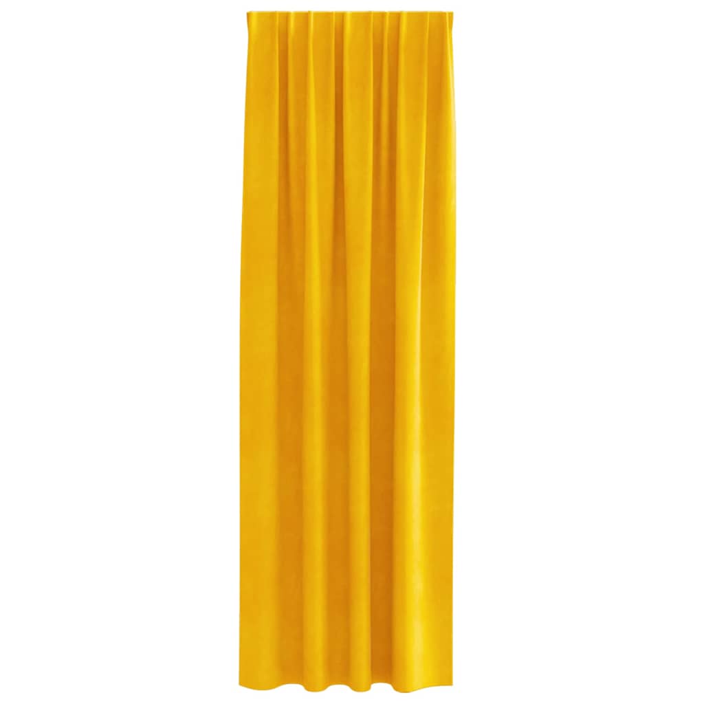 Tende oscuranti 2 pcs Giallo senape 140 x 260 cm Velluto | homemem39