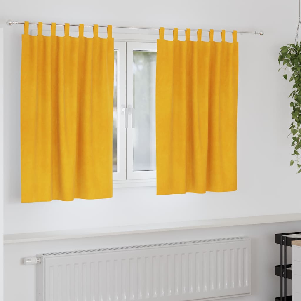 Tende oscuranti 2 pcs Giallo senape 140 x 140 cm Velluto