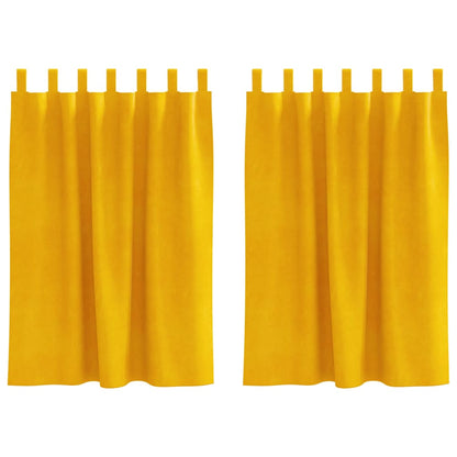 Tende oscuranti 2 pcs Giallo senape 140 x 140 cm Velluto