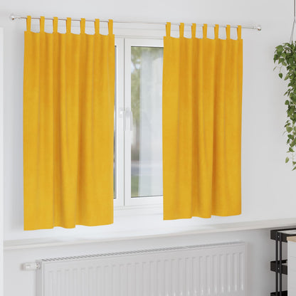 Tende oscuranti 2 pcs Giallo senape 140 x 175 cm Velluto | homemem39