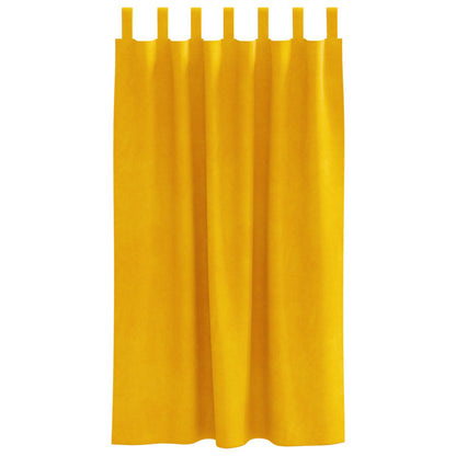 Tende oscuranti 2 pcs Giallo senape 140 x 175 cm Velluto | homemem39