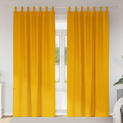 Tende oscuranti 2 pcs Giallo senape 140 x 225 cm Velluto