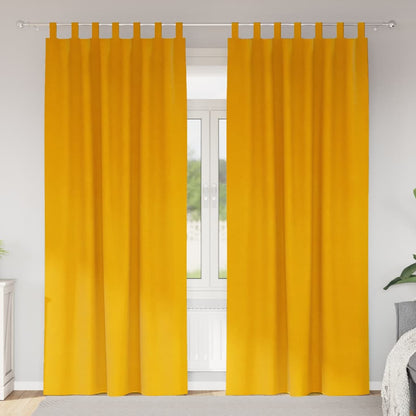 Tende oscuranti 2 pcs Giallo senape 140 x 260 cm Velluto | homemem39