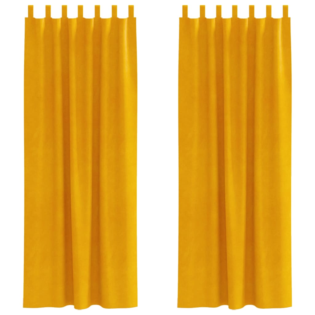 Tende oscuranti 2 pcs Giallo senape 140 x 260 cm Velluto