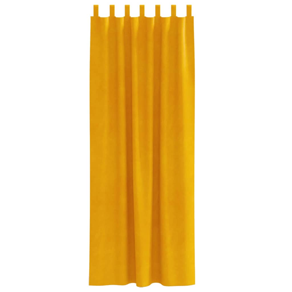 Tende oscuranti 2 pcs Giallo senape 140 x 260 cm Velluto | homemem39