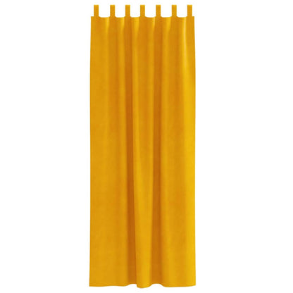 Tende oscuranti 2 pcs Giallo senape 140 x 260 cm Velluto | homemem39
