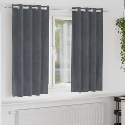 Tende oscuranti 2 pcs Grigio chiaro 140 x 175 cm Velluto | homemem39